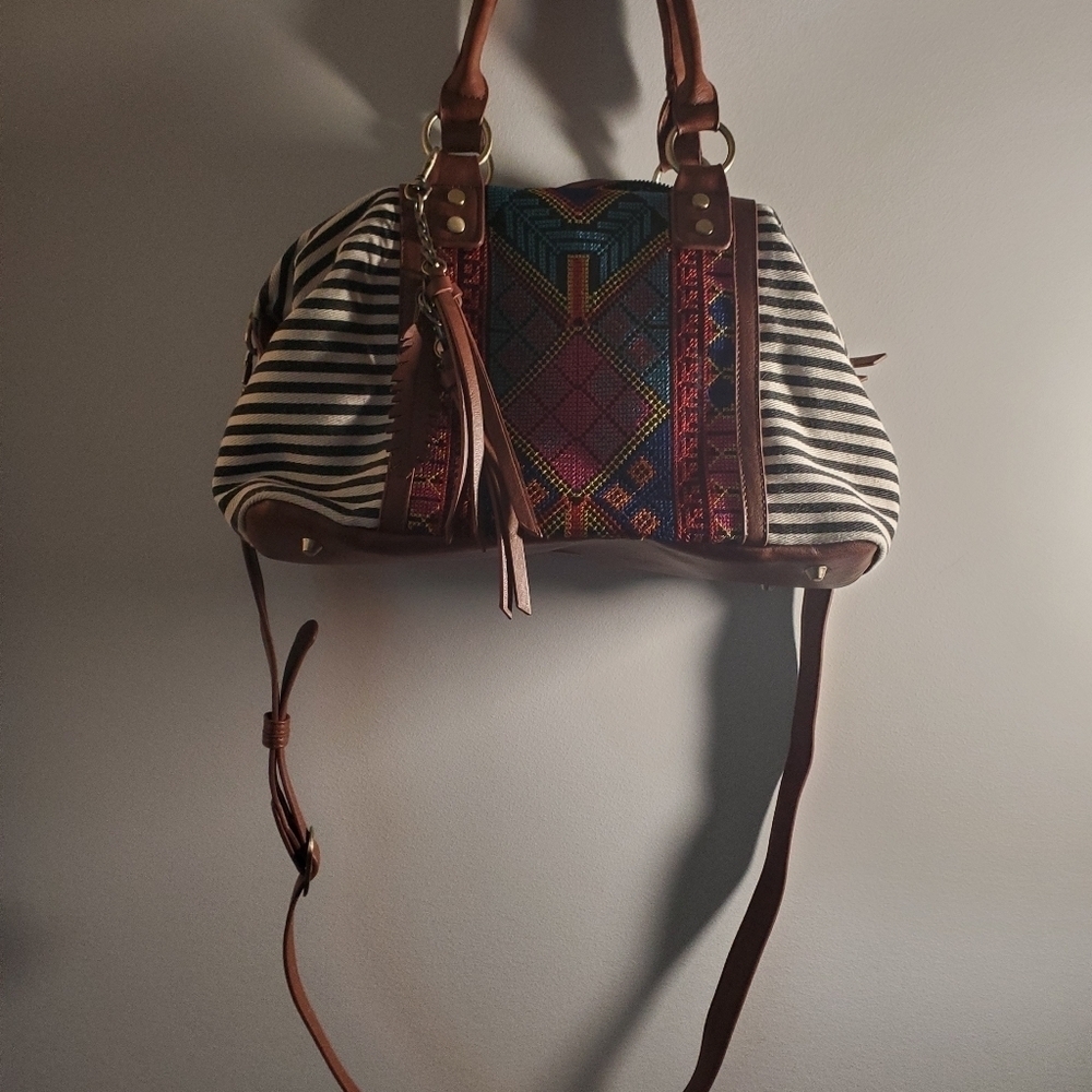 MMS Design Studio Striped Multicolor Handbag - Picture 2 of 16